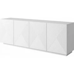 Buffets BOBOCHIC - Buffet 4 Portes 200 Cm ALICE Blanc Mat - Blanc Mat