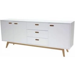 Buffets BOBOCHIC - Buffet 3 Portes 200 Cm BAYRA - Blanc