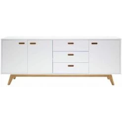 Buffets BOBOCHIC - Buffet 3 Portes 200 Cm BAYRA - Blanc -Buffet et enfilade Soldes 62480424 4