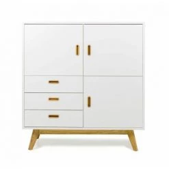 Buffets BOBOCHIC - Buffet 3 Portes 114 Cm BAYRA - Blanc -Buffet et enfilade Soldes 62480578 3