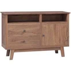 NOVA Buffet Mobile 100x30x68 Cm En Bois De Teck Solide