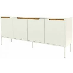 Buffets BOBOCHIC - Buffet 4 Portes 175 Cm HAMPTON Blanc - Blanc