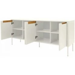 Buffets BOBOCHIC - Buffet 4 Portes 175 Cm HAMPTON Blanc - Blanc -Buffet et enfilade Soldes 62614171 4