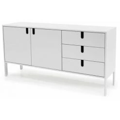 Buffets BOBOCHIC - Buffet Haut 2 Portes 170 Cm KORY Blanc - Blanc