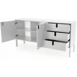 Buffets BOBOCHIC - Buffet Haut 2 Portes 170 Cm KORY Blanc - Blanc -Buffet et enfilade Soldes 62633340 5