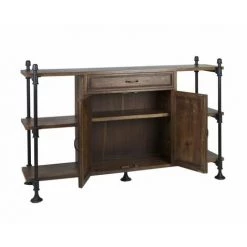 DéCORATION D'AUTREFOIS Bahut 1 Tiroir Bois Metal Marron 160x45x95cm - Bois, Métal - Marron 6 DéCORATION D'AUTREFOIS Bahut 1 Tiroir Bois Metal Marron 160x45x95cm - Bois, Métal - Marron -Buffet et enfilade Soldes 62652834 2