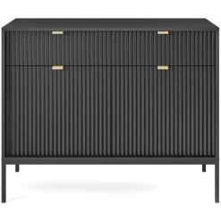 VENTE-UNIQUE.COM Buffet Avec 2 Portes Et 2 Tiroirs - Noir - LIOUBA - Noir