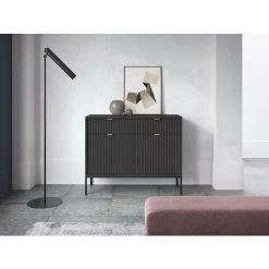 VENTE-UNIQUE.COM Buffet Avec 2 Portes Et 2 Tiroirs - Noir - LIOUBA - Noir -Buffet et enfilade Soldes 63643849 4