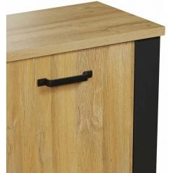 ALTOBUY DANIEL - Buffet 4 Portes Effet Bois Et Piètement Noir - Marron Clair -Buffet et enfilade Soldes 63647034 4