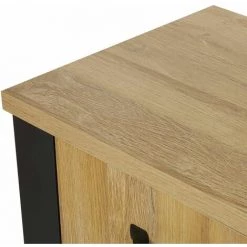 ALTOBUY DANIEL - Buffet 4 Portes Effet Bois Et Piètement Noir - Marron Clair -Buffet et enfilade Soldes 63647034 5