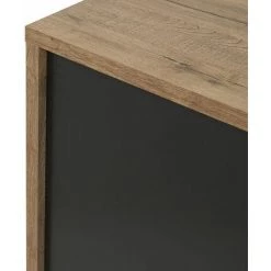 ALTOBUY CARSON - Buffet 4 Portes 1 Tiroir Effet Bois Naturel Et Noir - Marron Clair -Buffet et enfilade Soldes 63647036 4