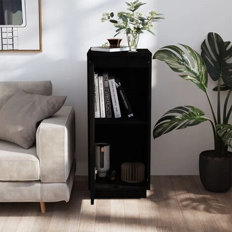 SUPERMARKET Buffet Noir 31,5x34x75 Cm Bois Massif De Pin SUHB-813358 3 SUPERMARKET Buffet Noir 31,5x34x75 Cm Bois Massif De Pin SUHB-813358 – Image 3