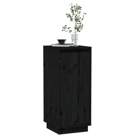 SUPERMARKET Buffet Noir 31,5x34x75 Cm Bois Massif De Pin SUHB-813358 4 SUPERMARKET Buffet Noir 31,5x34x75 Cm Bois Massif De Pin SUHB-813358 – Image 4