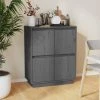SUPERMARKET Buffet Gris 60x34x75 Cm Bois Massif De Pin SUHB-813377