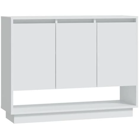 SUPERMARKET Buffet Blanc 97x31x75 Cm Aggloméré 2 SUPERMARKET Buffet Blanc 97x31x75 Cm Aggloméré – Image 2
