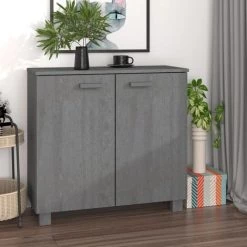 SUPERMARKET Buffet Gris Foncé 85x35x80 Cm Bois Massif De Pin SUHB-340494