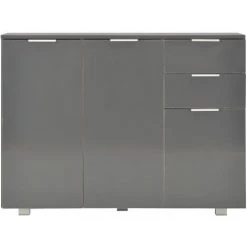 SUPERMARKET Buffet Gris Brillant 107 X 35 X 76 Cm -Buffet et enfilade Soldes 63651080 3