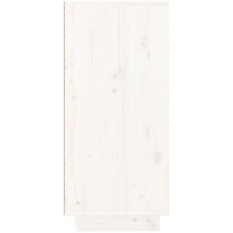 SUPERMARKET Buffet Blanc 110x34x75 Cm Bois Massif De Pin 5 SUPERMARKET Buffet Blanc 110x34x75 Cm Bois Massif De Pin – Image 5