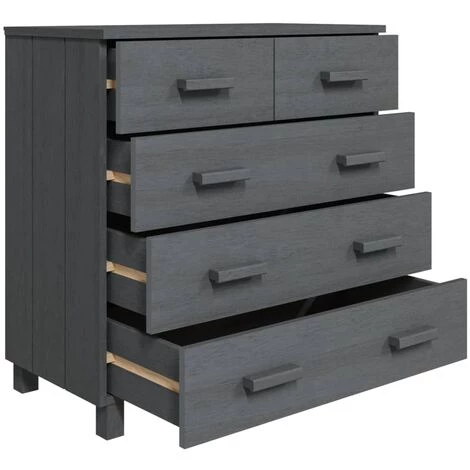 SUPERMARKET Buffet Gris Foncé 79x40x80 Cm Bois Massif De Pin SUHB-340422 5 SUPERMARKET Buffet Gris Foncé 79x40x80 Cm Bois Massif De Pin SUHB-340422 – Image 5