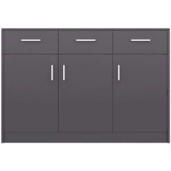 SUPERMARKET Buffet Gris Brillant 110x30x75 Cm Aggloméré -Buffet et enfilade Soldes 63652395 4
