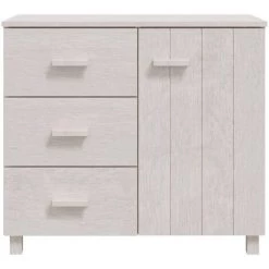 SUPERMARKET Buffet Blanc 90x40x80 Cm Bois De Pin Solide -Buffet et enfilade Soldes 63652614 3