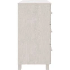 SUPERMARKET Buffet Blanc 90x40x80 Cm Bois De Pin Solide -Buffet et enfilade Soldes 63652614 4