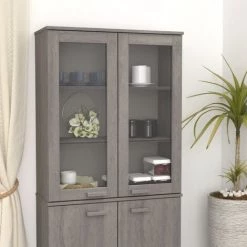 SUPERMARKET Dessus De Buffet Gris Clair 85x35x100 Cm Bois Massif De Pin SUHB-340507