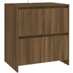 SUPERMARKET Buffets 2 Pcs Chêne Marron 70x41x75 Cm Aggloméré -Buffet et enfilade Soldes 63652686 4