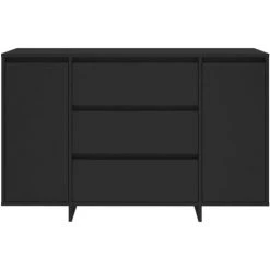 SUPERMARKET Buffet Avec 3 Tiroirs Noir 120x41x75 Cm Aggloméré -Buffet et enfilade Soldes 63652795 5