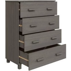SUPERMARKET Buffet Gris Clair 79x40x103,5 Cm Bois Massif De Pin -Buffet et enfilade Soldes 63652883 5