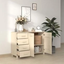SUPERMARKET Buffet Marron Miel 113x40x80 Cm Bois Massif De Pin SUHB-340444 -Buffet et enfilade Soldes 63653037 3