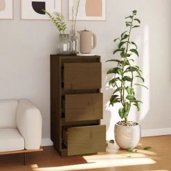 SUPERMARKET Buffet Marron Miel 32x34x75 Cm Bois Massif De Pin -Buffet et enfilade Soldes 63655643 3