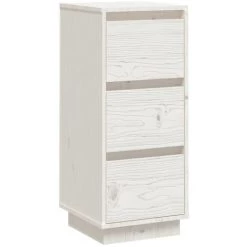 SUPERMARKET Buffet Blanc 32x34x75 Cm Bois Massif De Pin -Buffet et enfilade Soldes 63655734 2