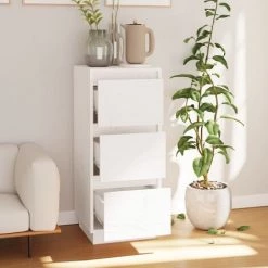 SUPERMARKET Buffet Blanc 32x34x75 Cm Bois Massif De Pin -Buffet et enfilade Soldes 63655734 3