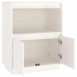 SUPERMARKET Buffet Blanc 60x34x75 Cm Bois Massif De Pin SUHB-813521 -Buffet et enfilade Soldes 63655976 5