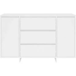 SUPERMARKET Buffet Avec 3 Tiroirs Blanc 120x41x75 Cm Aggloméré -Buffet et enfilade Soldes 63656791 5