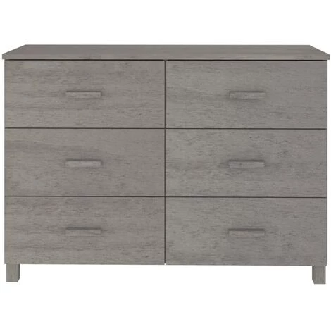SUPERMARKET Buffet Gris Clair 113x40x80 Cm Bois Massif De Pin 5 SUPERMARKET Buffet Gris Clair 113x40x80 Cm Bois Massif De Pin – Image 5