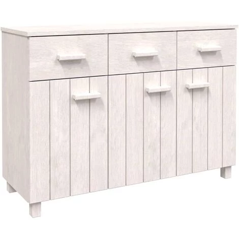 SUPERMARKET Buffet Blanc 113x40x80 Cm Bois Massif De Pin SUHB-340441 2 SUPERMARKET Buffet Blanc 113x40x80 Cm Bois Massif De Pin SUHB-340441 – Image 2
