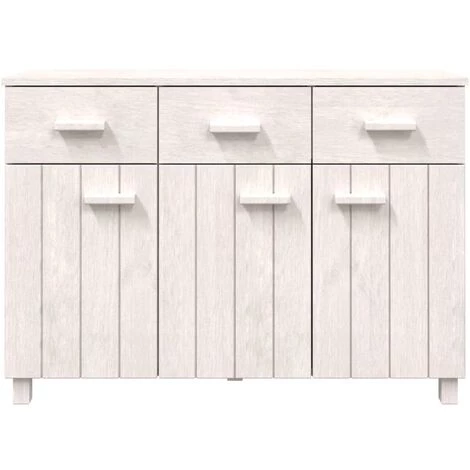 SUPERMARKET Buffet Blanc 113x40x80 Cm Bois Massif De Pin SUHB-340441 4 SUPERMARKET Buffet Blanc 113x40x80 Cm Bois Massif De Pin SUHB-340441 – Image 4