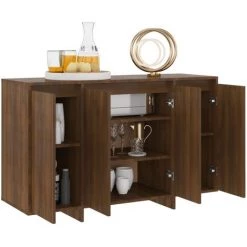 SUPERMARKET Buffet Chêne Marron 120x41x75 Cm Aggloméré 7 SUPERMARKET Buffet Chêne Marron 120x41x75 Cm Aggloméré -Buffet et enfilade Soldes 63657732 3