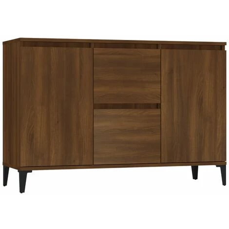 SUPERMARKET Buffet Chêne Marron 104x35x70 Cm Bois D'ingénierie 2 SUPERMARKET Buffet Chêne Marron 104x35x70 Cm Bois D'ingénierie – Image 2