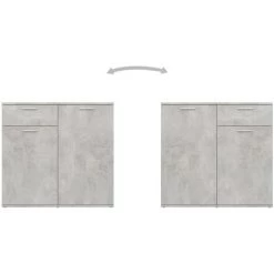 SUPERMARKET Buffet Gris Béton 160x36x75 Cm Aggloméré -Buffet et enfilade Soldes 63658523 5