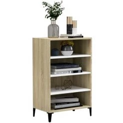 SUPERMARKET Buffet Blanc Et Chêne Sonoma 57x35x90 Cm Aggloméré SUHB-806135 7 SUPERMARKET Buffet Blanc Et Chêne Sonoma 57x35x90 Cm Aggloméré SUHB-806135 -Buffet et enfilade Soldes 63660901 3