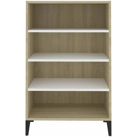 SUPERMARKET Buffet Blanc Et Chêne Sonoma 57x35x90 Cm Aggloméré SUHB-806135 4 SUPERMARKET Buffet Blanc Et Chêne Sonoma 57x35x90 Cm Aggloméré SUHB-806135 – Image 4