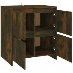 SUPERMARKET Buffet Chêne Fumé 70x41x75 Cm Aggloméré SUHB-813011 -Buffet et enfilade Soldes 63661940 5