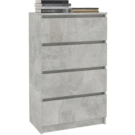 SUPERMARKET Buffet Gris Béton 60x35x98,5 Cm Bois D'ingénierie 3 SUPERMARKET Buffet Gris Béton 60x35x98,5 Cm Bois D'ingénierie – Image 3