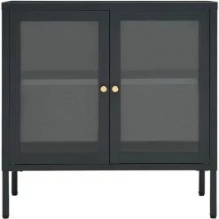 SUPERMARKET Buffet Anthracite 70x35x70 Cm Acier Et Verre 7 SUPERMARKET Buffet Anthracite 70x35x70 Cm Acier Et Verre -Buffet et enfilade Soldes 63662704 3