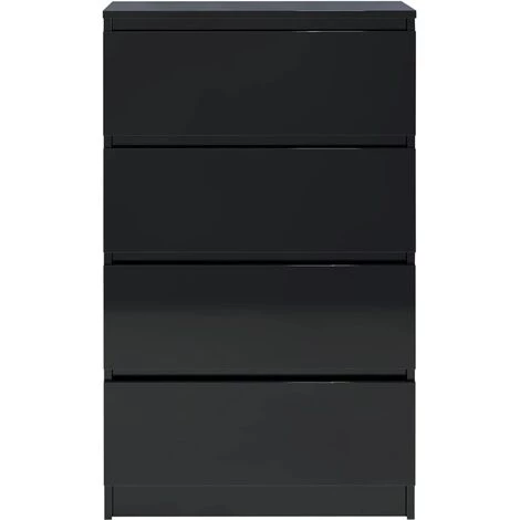 SUPERMARKET Buffet Noir Brillant 60x35x98,5 Cm Bois D'ingénierie 4 SUPERMARKET Buffet Noir Brillant 60x35x98,5 Cm Bois D'ingénierie – Image 4