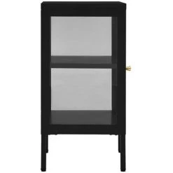 SUPERMARKET Buffet Noir 38x35x70 Cm Acier Et Verre -Buffet et enfilade Soldes 63662848 4