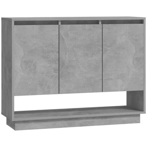 SUPERMARKET Buffet Gris Béton 97x31x75 Cm Aggloméré 2 SUPERMARKET Buffet Gris Béton 97x31x75 Cm Aggloméré – Image 2